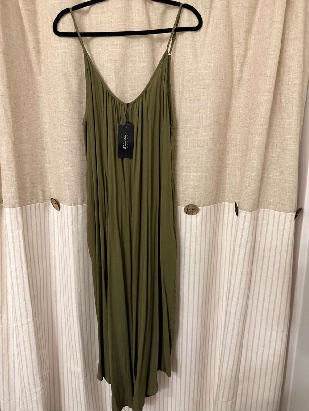 Shinestar Olive Green Slip Maxi Jumpsuit